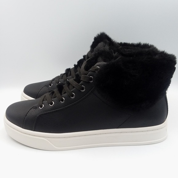 Koolaburra by UGG Sundell Fuzz Chukka Women's 10 Black High Top Sneakers Lace Up - Picture 3 of 9